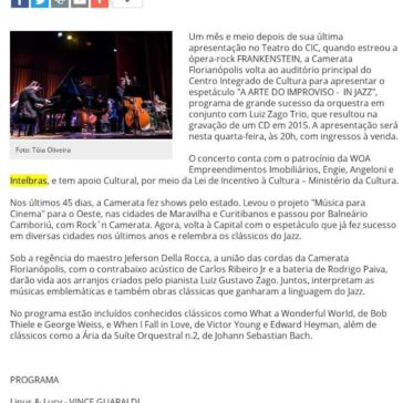 Camerata traz clássicos do jazz nesta quarta-feira no CIC – Floripa News