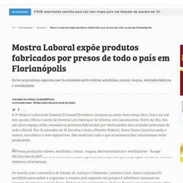 Mostra Laboral expõe produtos fabricados por presos de todo o país em Florianópolis – Nd Online