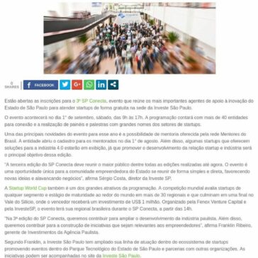3° SP Conecta reúne ecossistema de startups de todo o Estado em evento gratuito no dia 1° de setembro – StarTupi