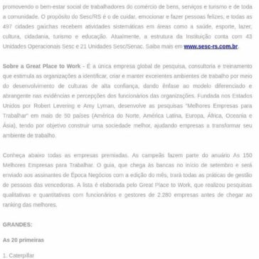 Sesc/RS é a 31ª Melhor Empresa para Trabalhar no Brasil – Consumidor RS