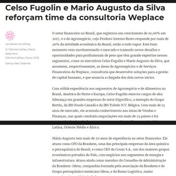 Celso Fugolin e Mario Augusto da Silva reforçam time da consultoria – Weplace