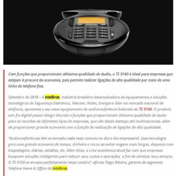 Intelbras apresenta ao mercado brasileiro modelo de audioconferência sem fio digital – MTI Tecnologia