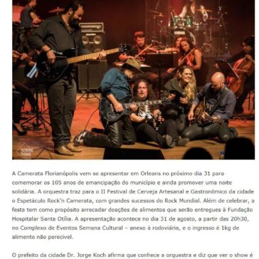 Show de Rock celebra os 105 anos de Orleans – RC NOTICIA – RCC Notícias