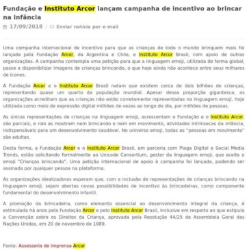 Fundação e Instituto Arcor lançam campanha de incentivo ao brincar na infância – ABIMAPI