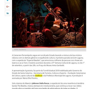 Camerata Florianópolis apresentará espetáculo especial Beatles em Laguna – Sul in Foco