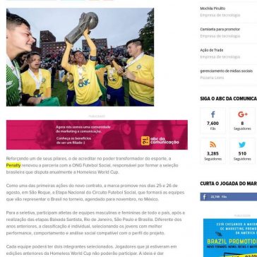 Homeless World Cup: Penalty promove seletiva nacional – Abc da Comunicação