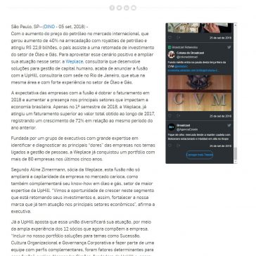 RETOMADA DE INVESTIMENTO DO SETOR DE ÓLEO E GÁS MOTIVA FUSÃO DE CONSULTORIAS BRASILEIRAS DE GESTÃO DE CAPITAL HUMANO – Estadão Conteúdo