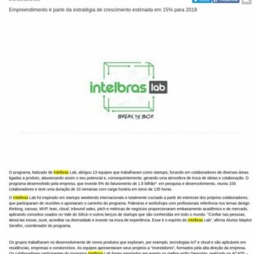 Intelbras implementa projeto de inovação corporativa – Acontecendo Aqui