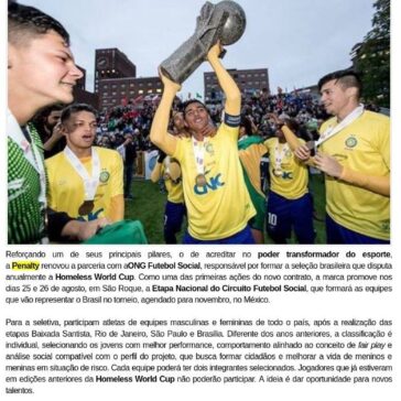 Homeless World Cup: Penalty promove seletiva nacional – JE Online