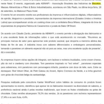 PRINCIPAIS LANÇAMENTOS NO SALÃO DO PANETONE. – Portal do Alto Tietê