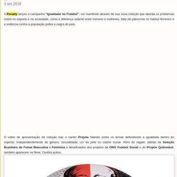 Penalty lança “Igualdade no Futebol”, manifesto sobre a igualdade no esporte – SOS Ação Mulher e Família