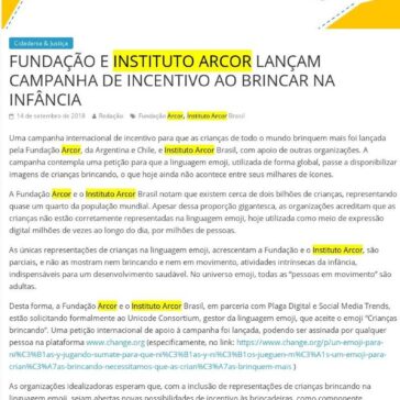 FUNDAÇÃO E INSTITUTO ARCOR LANÇAM CAMPANHA DE INCENTIVO AO BRINCAR NA INFÂNCIA – Jornal Joseense News