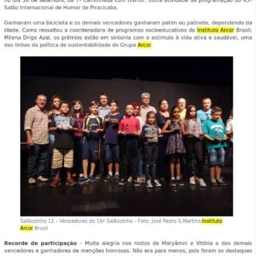 Alegria e Movimento: Os vencedores do 16° Salãozinho de Humor de Piracicaba – Campo Grande Notícias