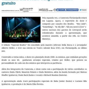 Camerata traz Beatles a Laguna em show gratuito – Diário do Sul
