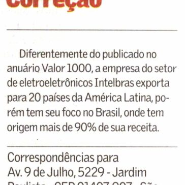 Correção – Valor Econômico
