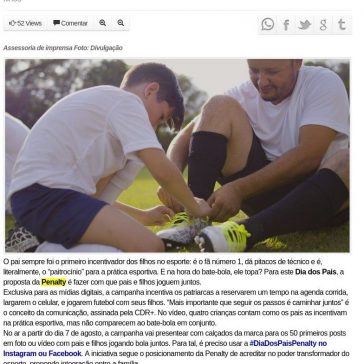 Jogue bola com o seu filho é o pedido da Penalty para o Dia dos Pais – JE Online
