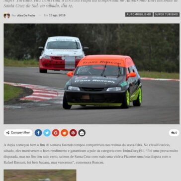 Super Turismo – Roncen/Sena imbatíveis vencem a terceira etapa em Santa Cruz do Sul – Velocidade no Sangue