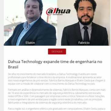 Dahua Technology expande time de engenharia no Brasil – Revista Segurança Eletrônica