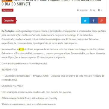 Arcor ensina receita com Paçoca Amor para comemorar o Dia do Sorvete – CliqueABC
