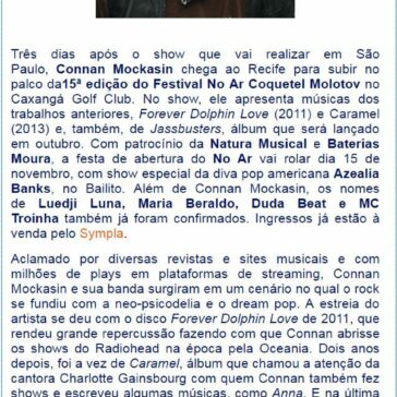 Connan Mockasin confirma mais um show no Brasil e se apresenta no Festival No Ar Coquetel Molotov – Paulista Atualizado