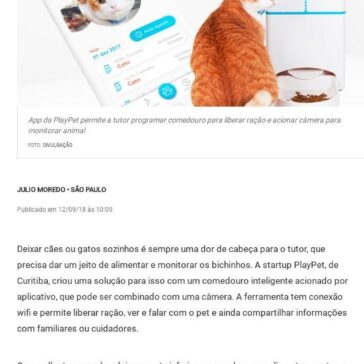Comedouro inteligente libera ração de forma agendada e permite a tutor monitorar pet – DCI (On-line)