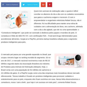 Startup brasileira lança primeiro “Comedouro inteligente” – Tecnologia de Materiais