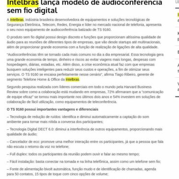 Intelbras lança modelo de audioconferência sem fio digital – IndustriAtividade