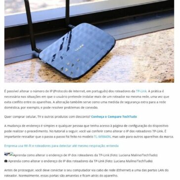 Como mudar o endereço de IP do roteador da TP-Link – Cabo Imagem