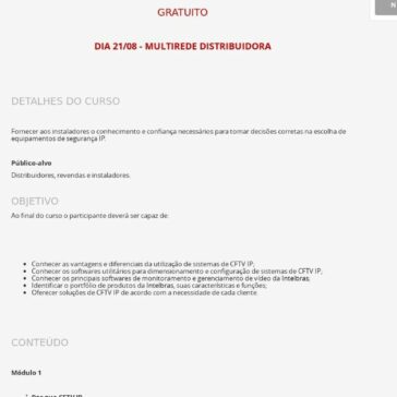 Treinamento de CFTV IP Intelbras – Sympla