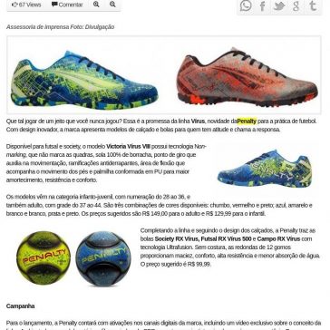 Viralize seu talento: Penalty apresenta linha Vírus – JE Online