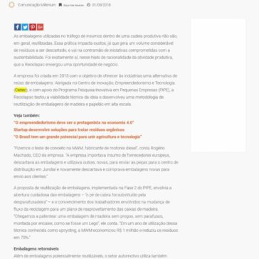 Empresa inova e desenvolve embalagem retornável para grandes produtos – Instituto Millenium