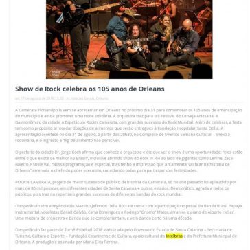 Show de Rock celebra os 105 anos de Orleans – Imprensa News Sul
