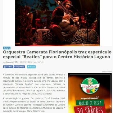 Orquestra Camerata Florianópolis traz espetáculo especial “Beatles” para o Centro Histórico Laguna – Portal A Hora