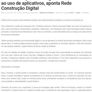 Transformação tecnológica não se resume ao uso de aplicativos, aponta Rede Construção Digital – SEGS