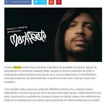 Projota imprime tom de manifesto à nova campanha da Penalty Grandes Nomes da Propaganda