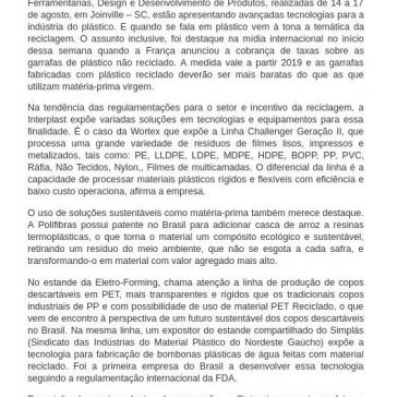 Interplast e EuroMold destacam tecnologias e soluções voltadas à indústria do plástico – Blog do Plástico