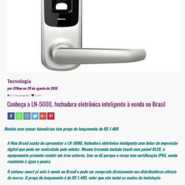 Conheça a LN-5000, fechadura eletrônica inteligente à venda no Brasil – CF NOW Compartilhando Felicidade – CF Now