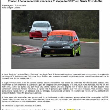 Roncen / Sena imbatíveis vencem a 3ª etapa do CGST em Santa Cruz do Sul – Motor Online