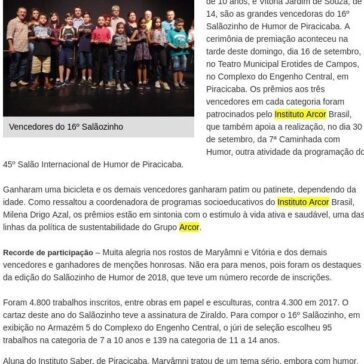 ALEGRIA E MOVIMENTO: OS VENCEDORES DO 16° SALÃOZINHO DE HUMOR DE PIRACICABA – Correio do Vale do Rio Grande