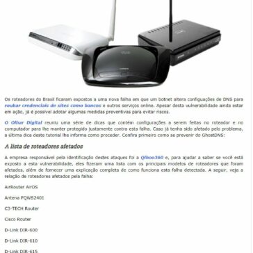 Proteja-se da nova ameaça a roteadores no Brasil – Jornal de Caruaru