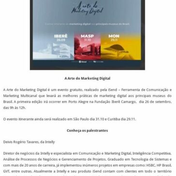 iSend realiza evento sobre Marketing Digital nos principais Museus do Brasil – Siamfesp