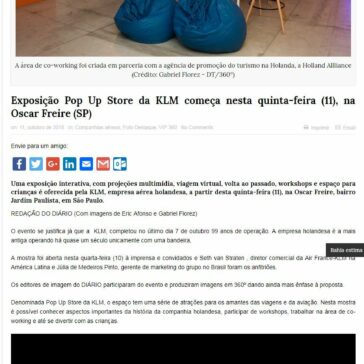 Exposição Pop Up Store da KLM começa nesta quinta-feira (11), na Oscar Freire (SP) – Diário do Turismo