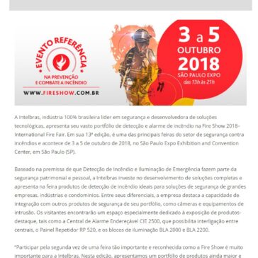Intelbras apresenta solução completa para Detecção de Incêndio na Fire Show 2018 – Revista Pará+