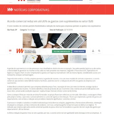 Acordo comercial reduz em até 20% os gastos com suprimentos no setor B2B – Mundo do Marketing