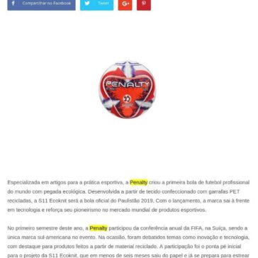 Penalty cria a primeira bola ecológica de futebol profissional do mundo – Grandes Nomes da Propaganda