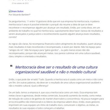 Cultura DE meritocracia ou Cultura E meritocracia? – ABRH