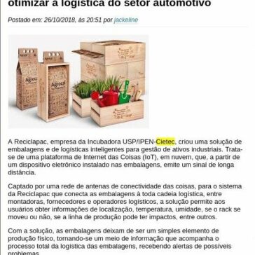 Startup usa soluções da Indústria 4.0 para otimizar a logística do setor automotivo TI Inside – Online