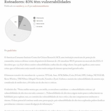 Roteadores: 83% têm vulnerabilidades – Information Security