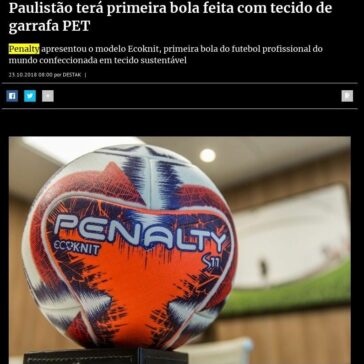 Paulistão terá primeira bola feita com tecido de garrafa PET – Destak (On-line)