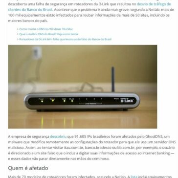 Roteadores infectados desviam tráfego de clientes do Itaú, Bradesco, BB e outros bancos – TecSpoiler